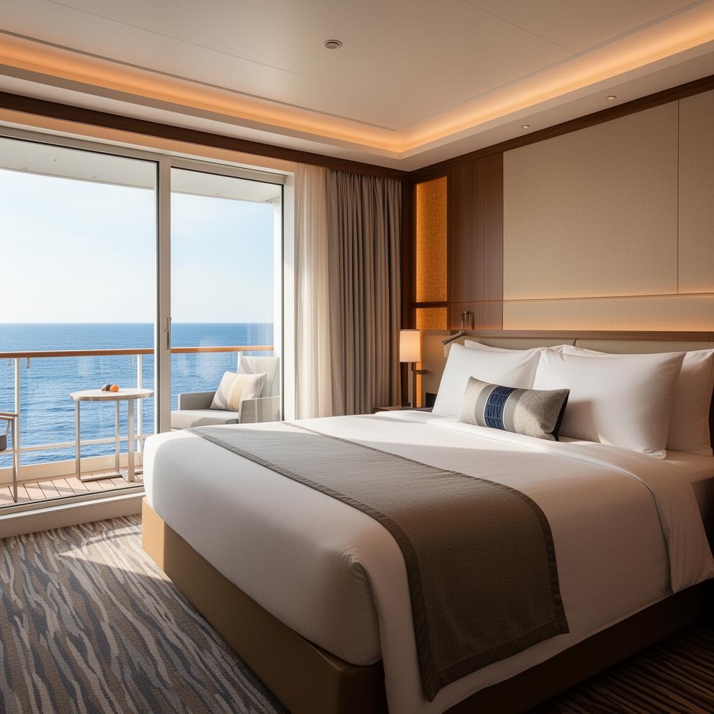 Cruise suite cabin with ocean view