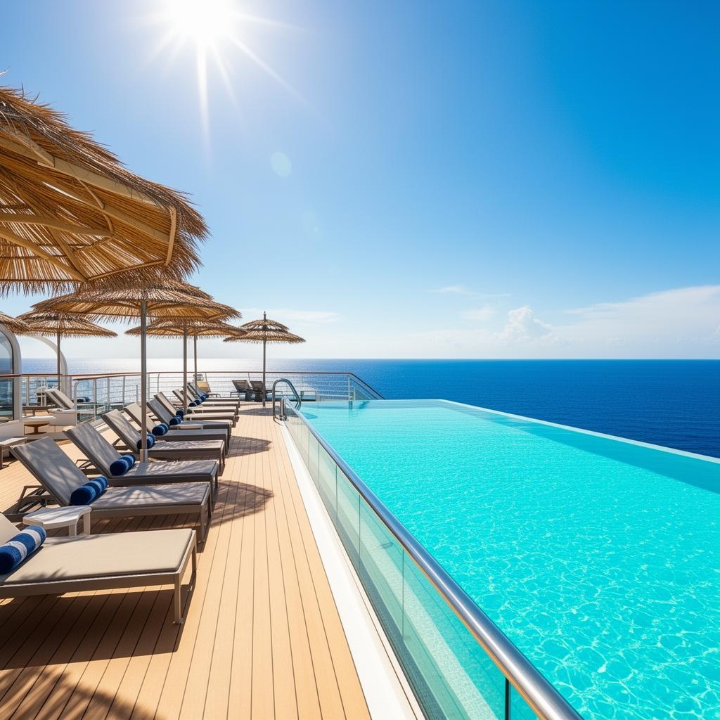 Cruise sun deck and pool