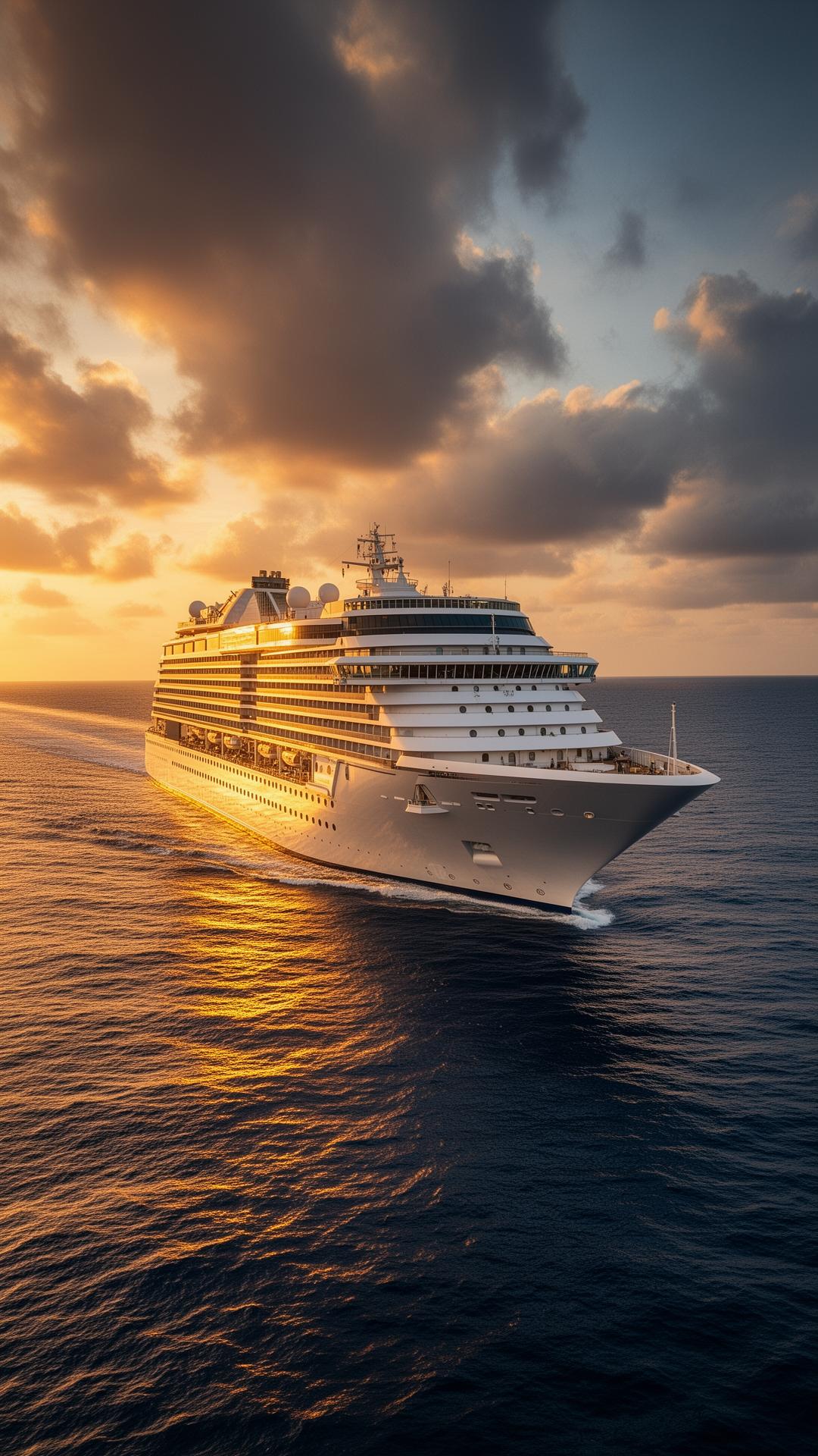 Luxury cruise ship at sea